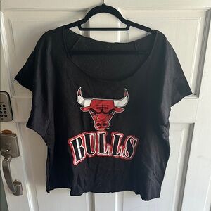 Black Graphic Crop Tee